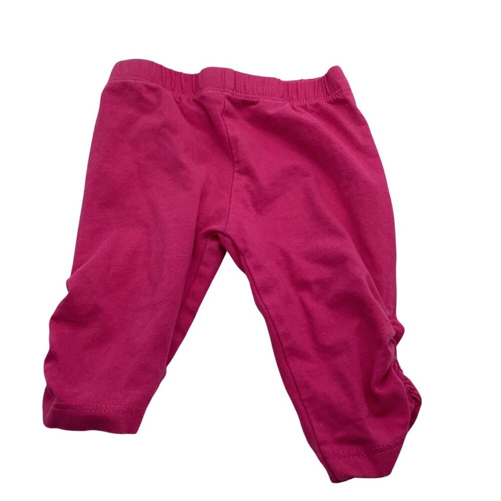 Children's Place Baby Girl 0-3M Pink Elastic Waist Pants With Ruched Hem Detail‎